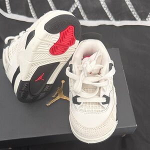 Jordan Kids' White, Black & Red Retro Sneakers